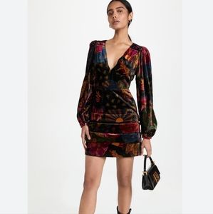 Farm Rio crazy mix mini velvet dress XS Nwt!